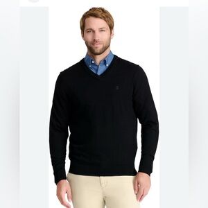 IZOD Men’s Premium Solid Black V Neck Sweater XL